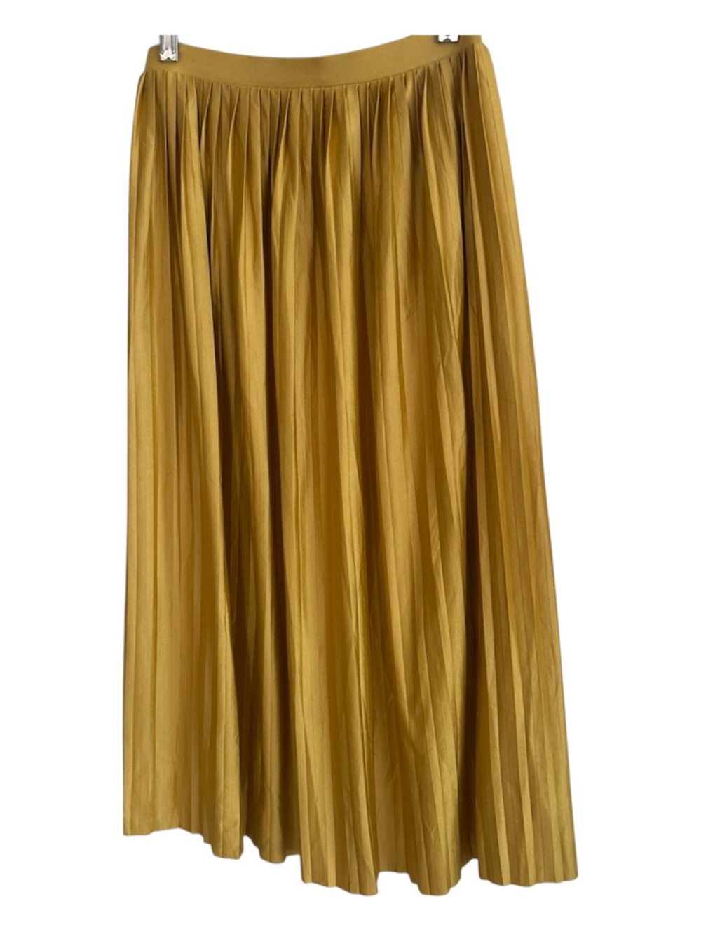 Topshop Pleated Midi Skirt in Golden Yellow Size 0 Elastic Waist